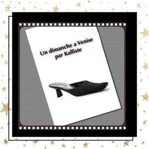 Un dimanche Venise Kalliste Black Canvas Mules 38
